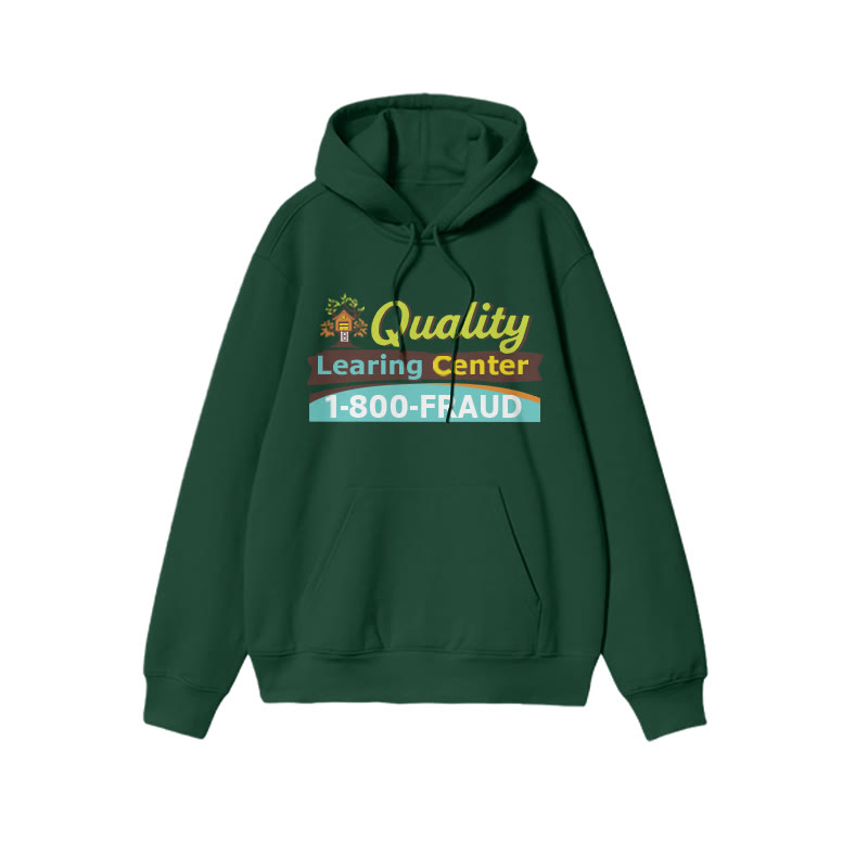 Quality Learing Center 1-800-fraud Print Causal Hoodie - Dark Green - US16-18(2XL) - image 8