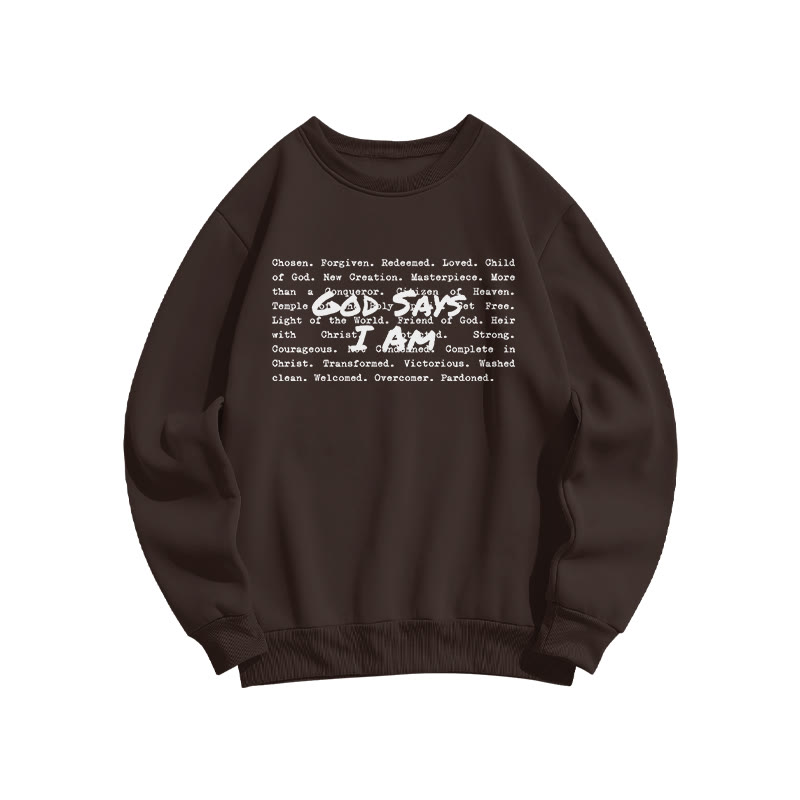 God Says I Am Forgiven Print Sweatshirt - Coffee - US16-18(2XL) - image 5