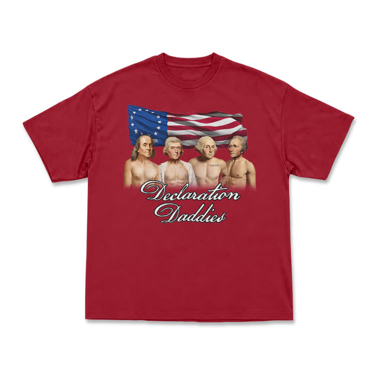 Vintage Americana Declaration Daddies Short Sleeve Graphic T-Shirt - Red - US16-18(2XL) - image 11