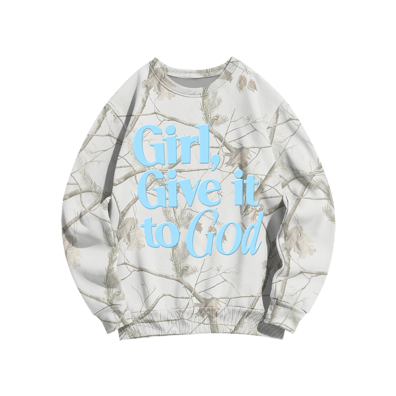 Faith Inspired Girl Give It To God Camo Forget Sweatshirt - White Branch - 3XL - image 10