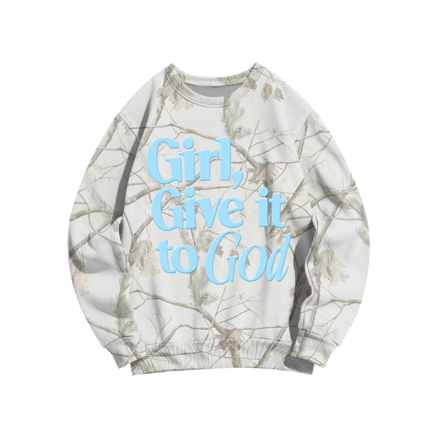 Faith Inspired Girl Give It To God Camo Forget Sweatshirt - White Branch - 3XL - image 10
