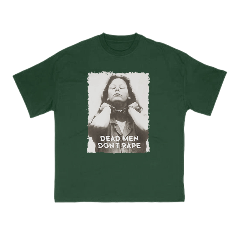 Dead Men Don't Rape Print T-shirt - Green - US16-18(2XL) - image 8