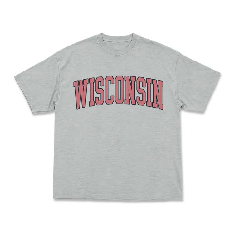 Classic Campus Wisconsin Arch Print T-Shirt - Grey - US16-18(2XL) - image 13