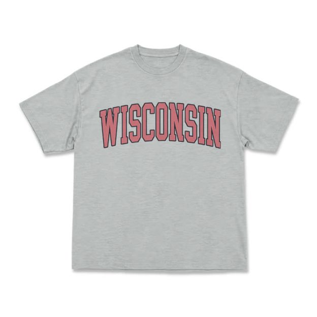 Classic Campus Wisconsin Arch Print T-Shirt - Grey - US16-18(2XL) - image 13