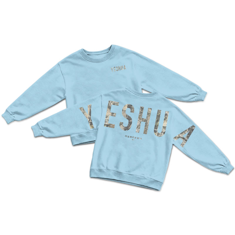 Dead Leaves Camouflage Yeshua Hebrews 13:8 Print Sweatshirt - Blue - US16-18(2XL) - image 7