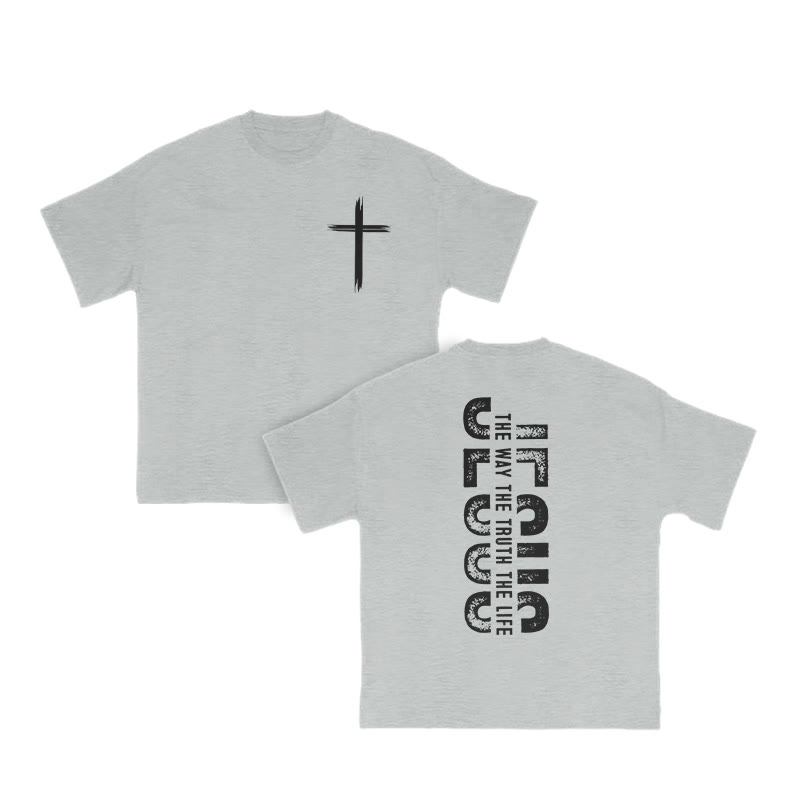 Unisex 100% Cotton The Way The Truth The Life Print T-shirt - Grey - US16-18(2XL) - image 4