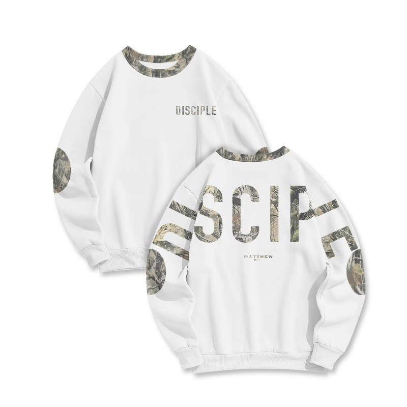 Disciple Matthew 28:19 Dead Leaves Camouflage Print Sweatshirt - White - 6XL - image 3