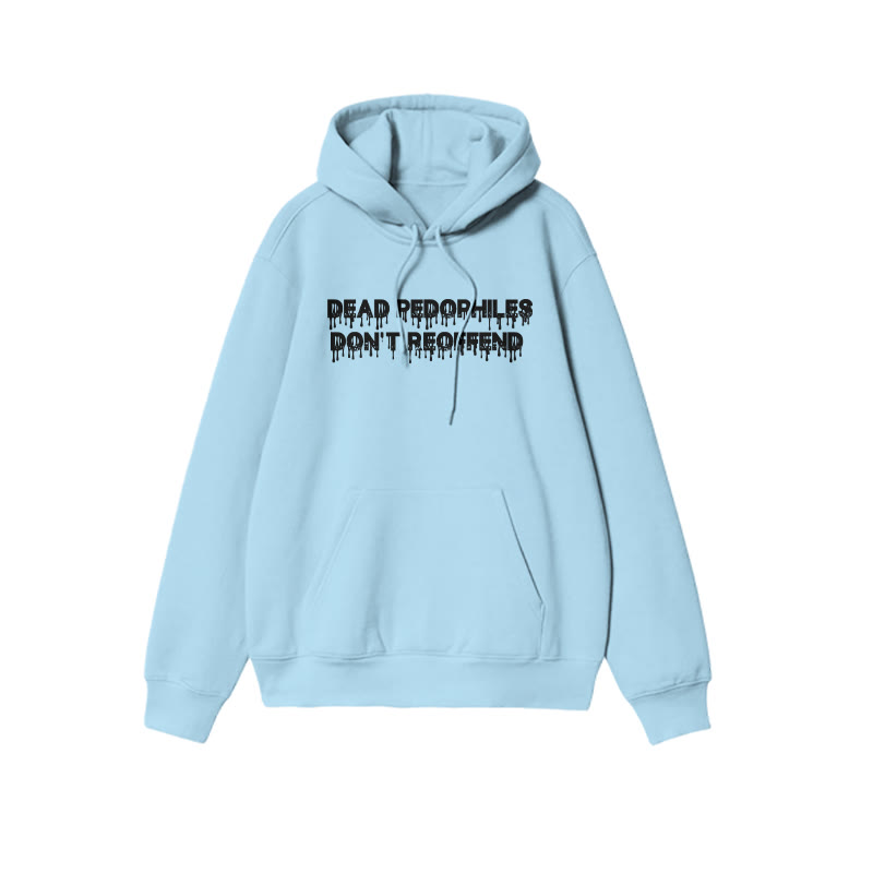 Dead Pedophiles Don't Re-offend Melting Effect Print Hoodie - Blue - US16-18(2XL) - image 7