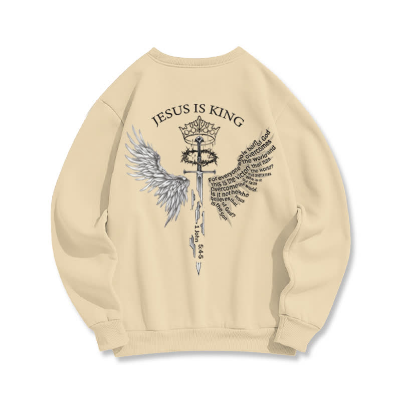 Unisex 100% Cotton Jesus Is King Print Sweatshirt - image 7