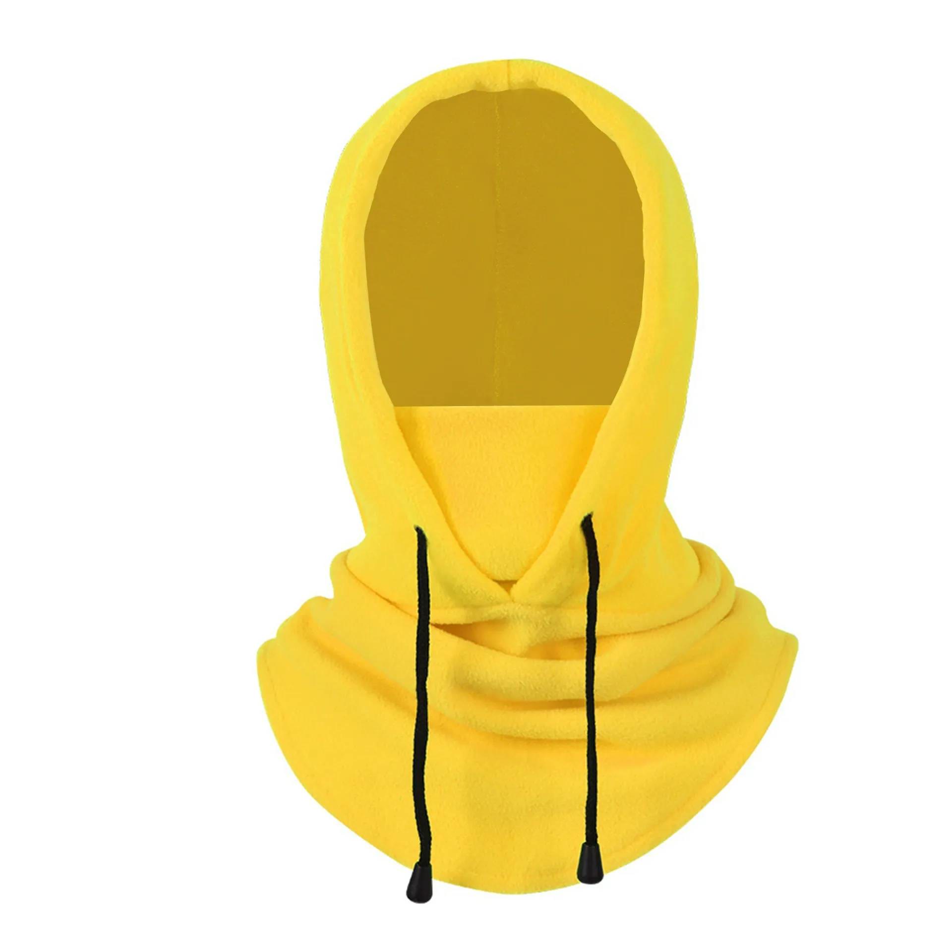 Derong Thermal Drawstring Windproof Balaclava Hood - Yellow - one size - image 3