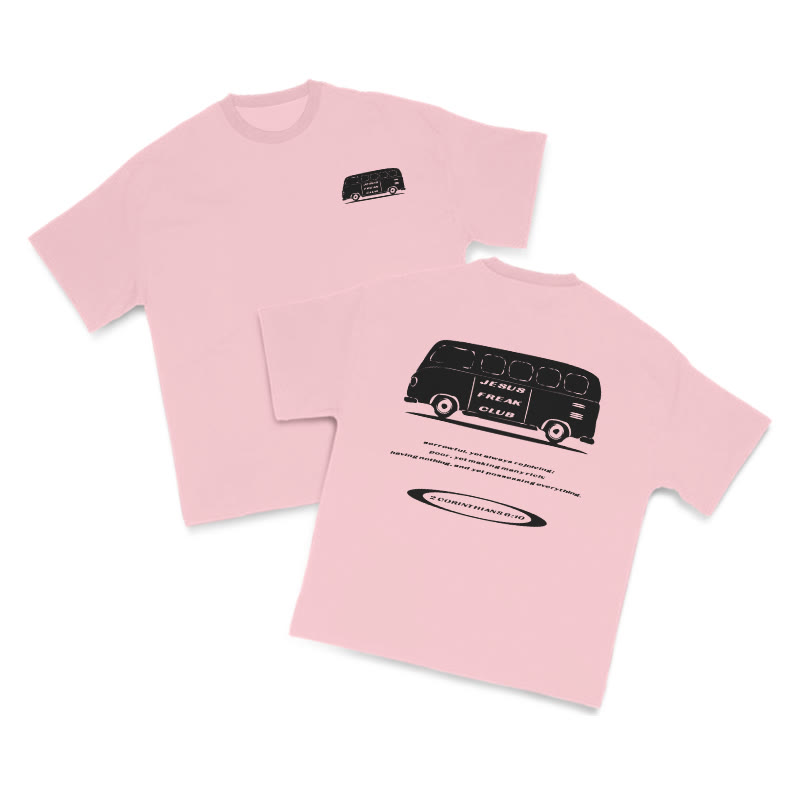 Jesus Freak Club Bus Print T-shirt - Pink - US16-18(2XL) - image 9