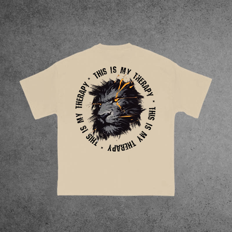 Gym 100% Cotton This Is My Therapy Print T-shirt - Apricot - US16-18(2XL) - image 7