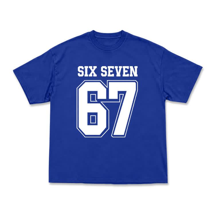 Casual SIX SEVEN 67 Graphic Short Sleeve T-Shirt - Blue - US16-18(2XL) - image 12