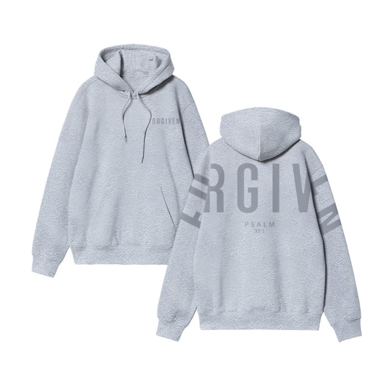 Unisex 100% Cotton Forgiven Psalm 32:1 Print Hoodie - image 6