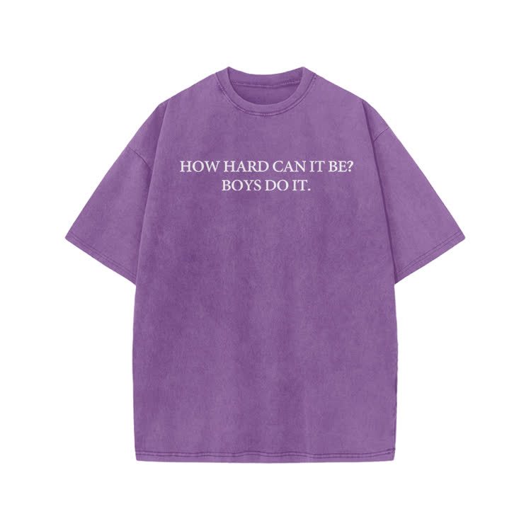 HOW HARD CANIT BE? BOYSDOIT Print Acid Washed T-Shirt - Purple - US20-22(3XL) - image 3