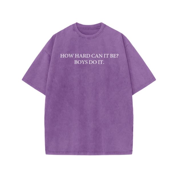 HOW HARD CANIT BE? BOYSDOIT Print Acid Washed T-Shirt - Purple - US20-22(3XL) - image 3