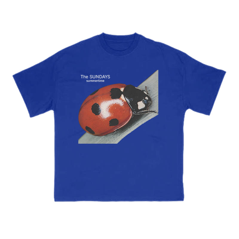 Ladybug Funny Print T-shirt - Blue - US16-18(2XL) - image 12