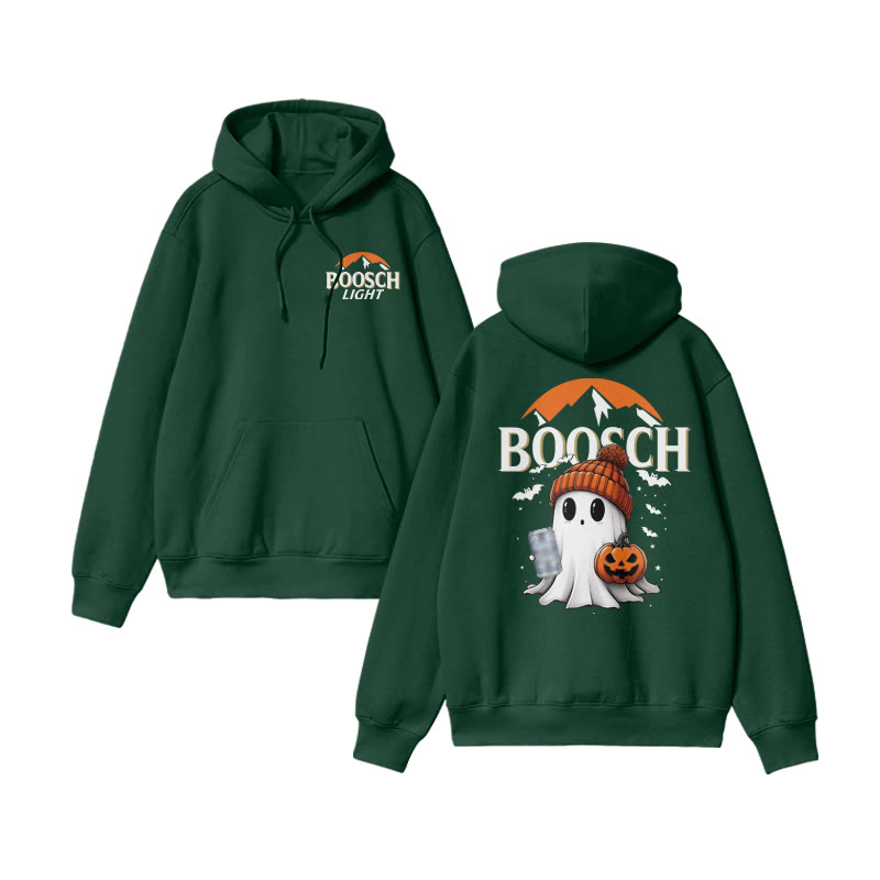 Unisex 100% Cotton Boosch Light Halloween Print Hoodie - Dark Green - US16-18(2XL) - image 8