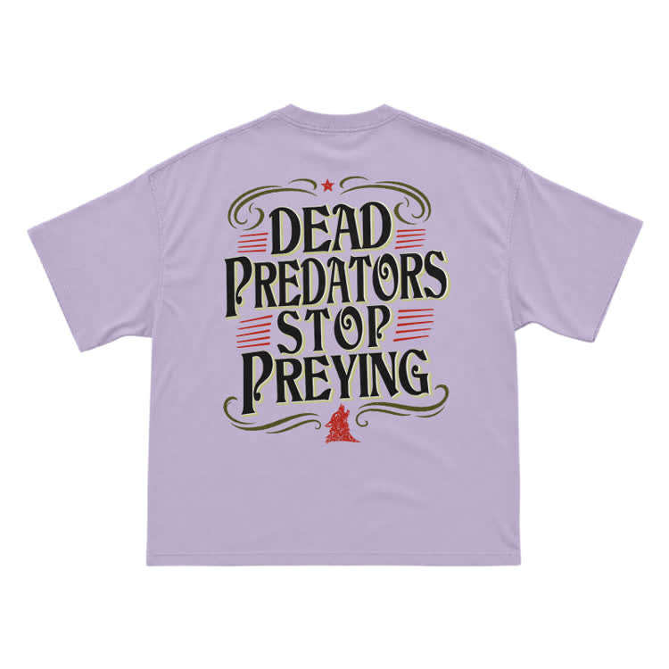 Vintage Dead Predators Stop Preying Back Graphic T-Shirt - Purple - US16-18(2XL) - image 5