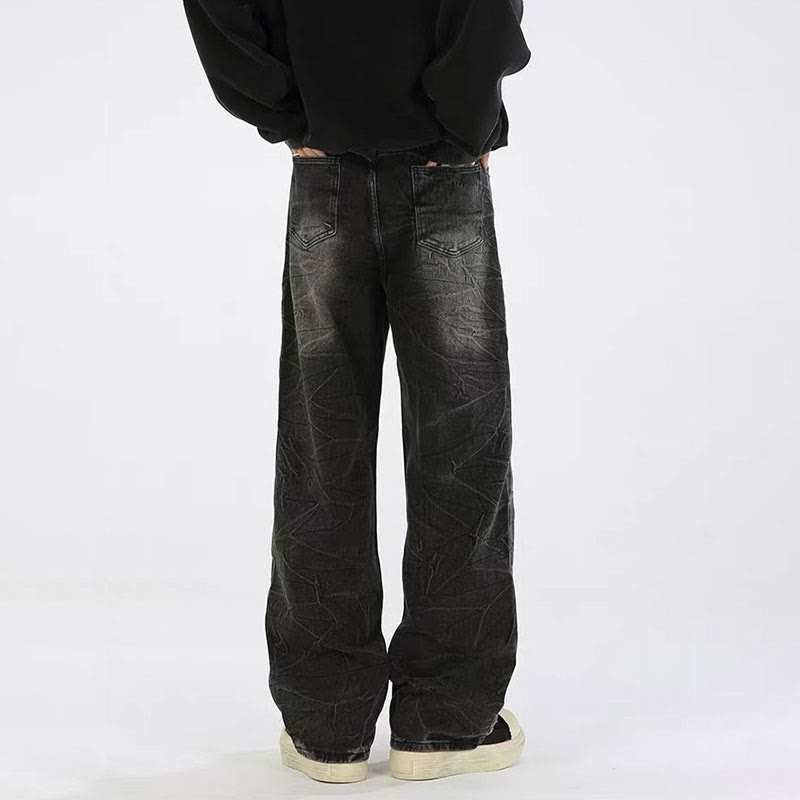 Washed Distressed Loose Jeans - image 4