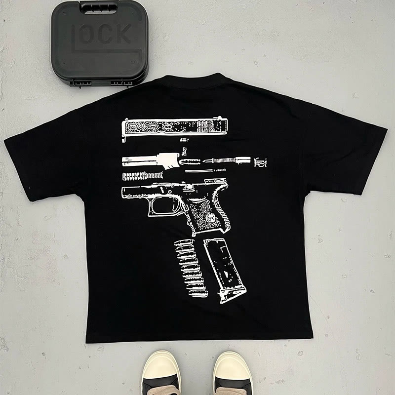 In Glock We Trust Print T-shirt 