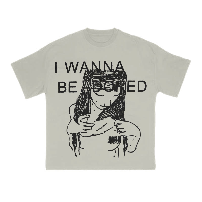 I Wanna Be Adored Print T-shirt - Warm Grey - US16-18(2XL) - image 3