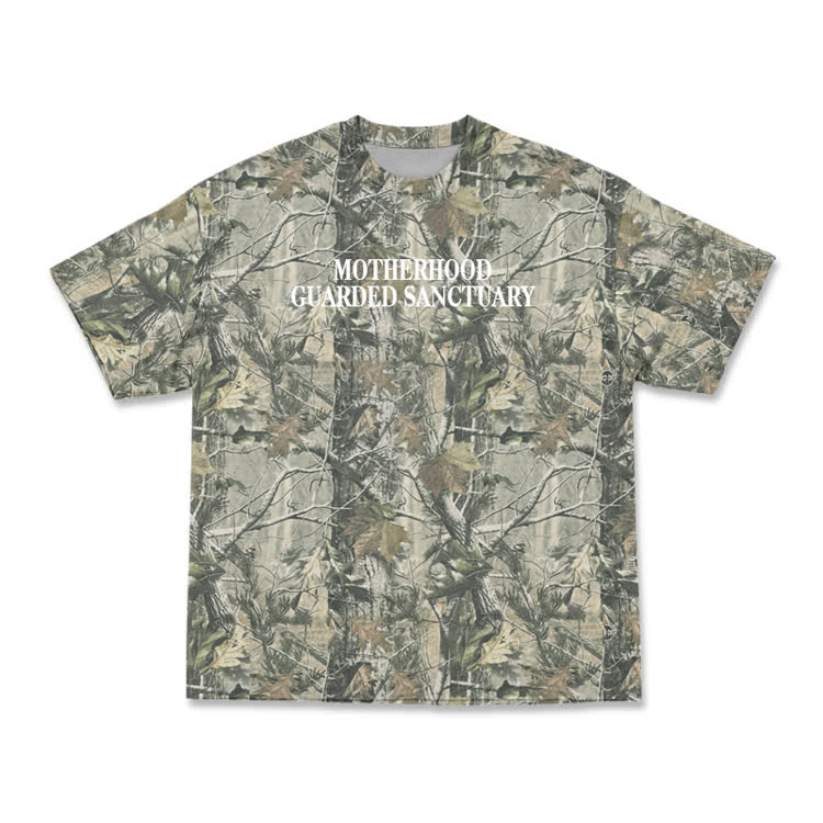 Motherhood Guarded Sanctuary Camo Graphic T-Shirt - Army Green - 3XL - image 4