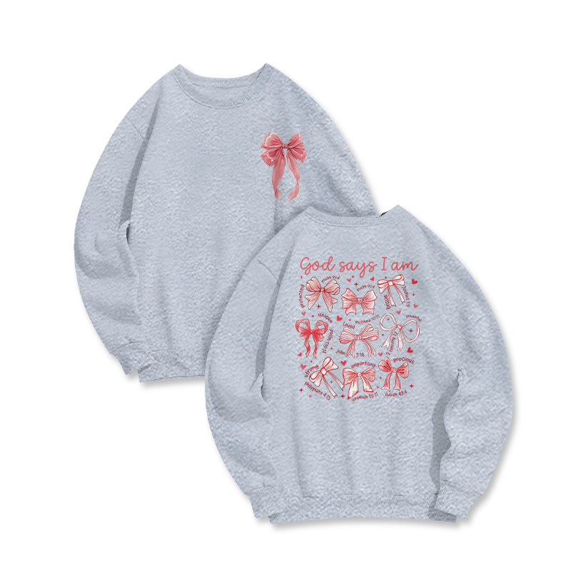 God Says I Am Unique Valentine's Day Print Sweatshirt - Grey - US16-18(2XL) - image 5