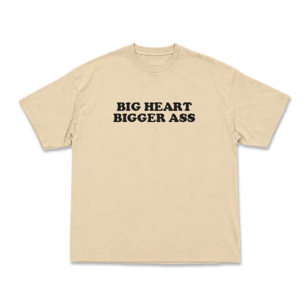 Big Heart Bigger Ass Oversized Crew Neck T Shirt - Apricot - US16-18(2XL) - image 3