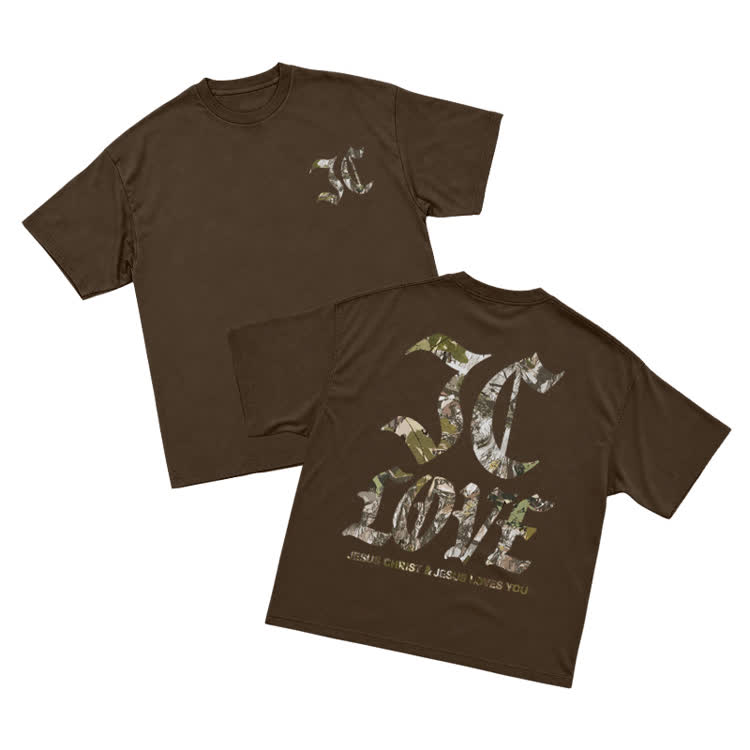 The Love of Jesus Christ Graphic Oversized T-Shirt - Coffee - US16-18(2XL) - image 6