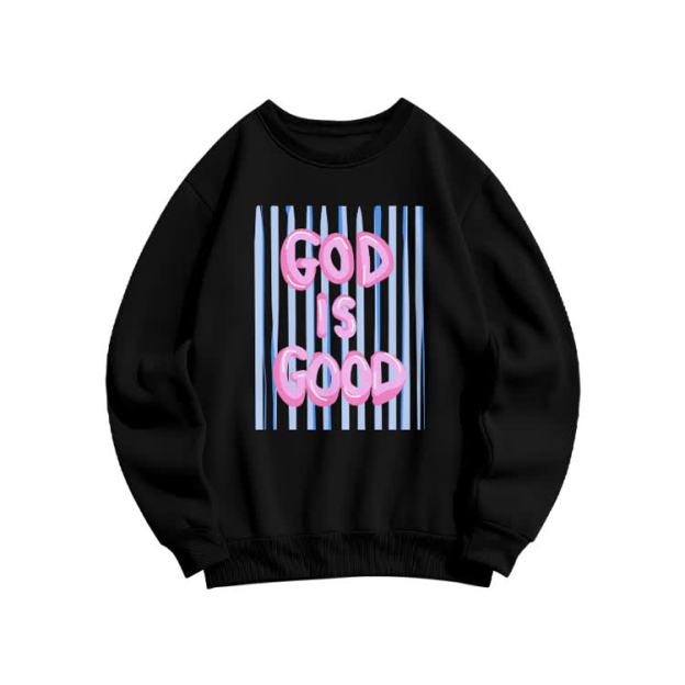 God Is God Oil Painting Print Sweatshirt - Black - US16-18(2XL) - image 7
