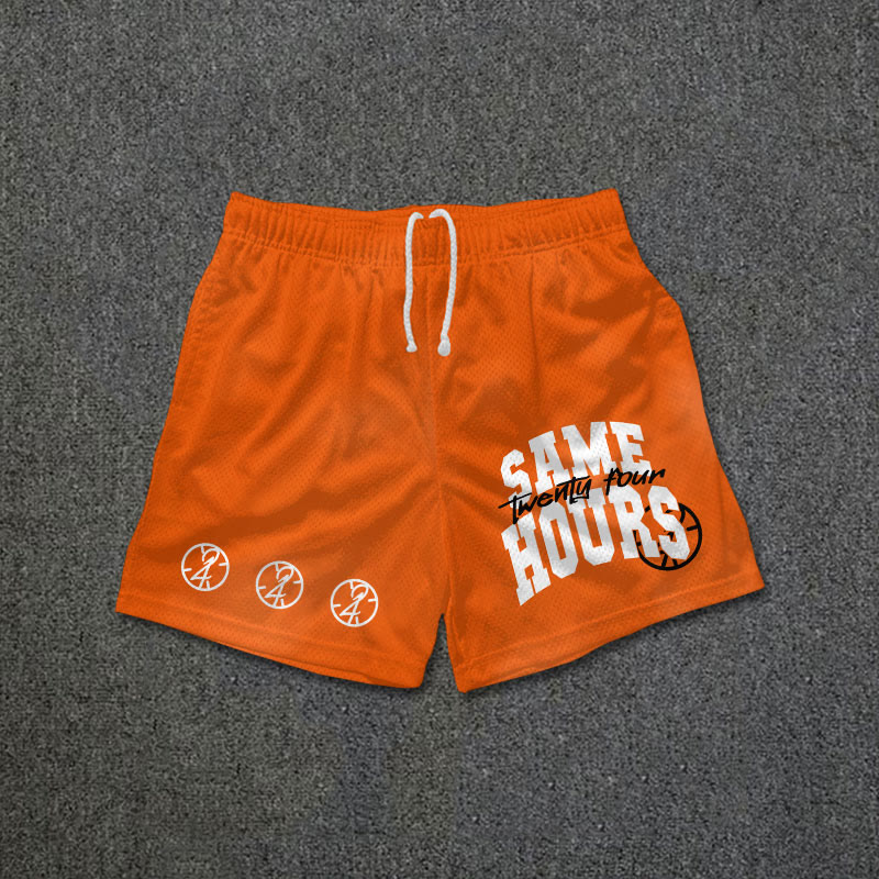 Streetwear Same 24 Hours Print Mesh Shorts