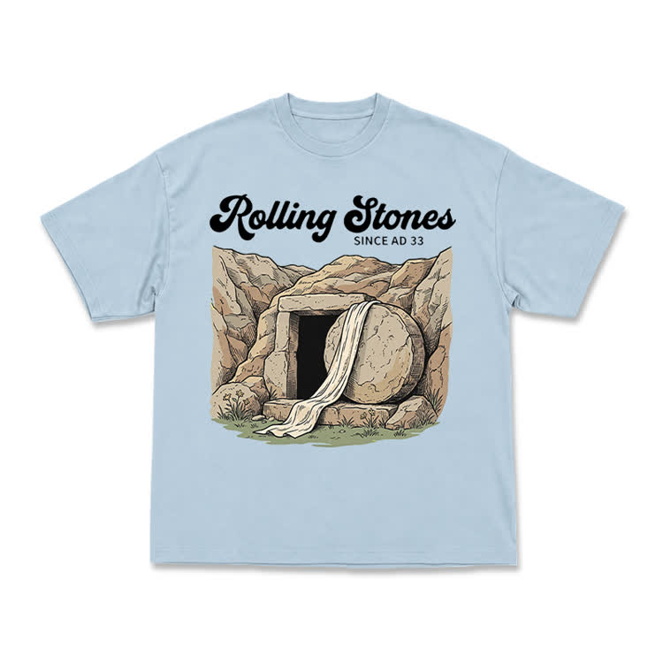 Vintage Rolling Stones Cave Graphic T-Shirt - Light Blue - US16-18(2XL) - image 11