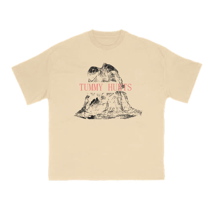 Tummy Hurts Print T-shirt - Apricot - US16-18(2XL) - image 5