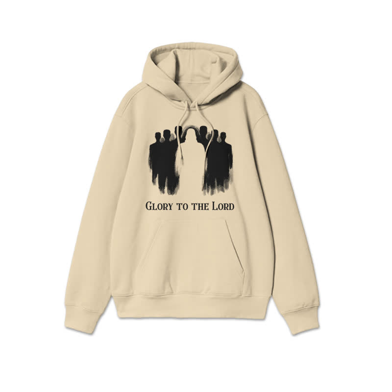 Unisex Glory To The Lord Print Hoodie - Apricot - 2XL - image 4