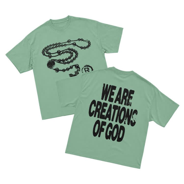 Street Faith WE ARE CREATIONS OF GOD Graphic T Shirt - Light Green - US16-18(2XL) - image 8
