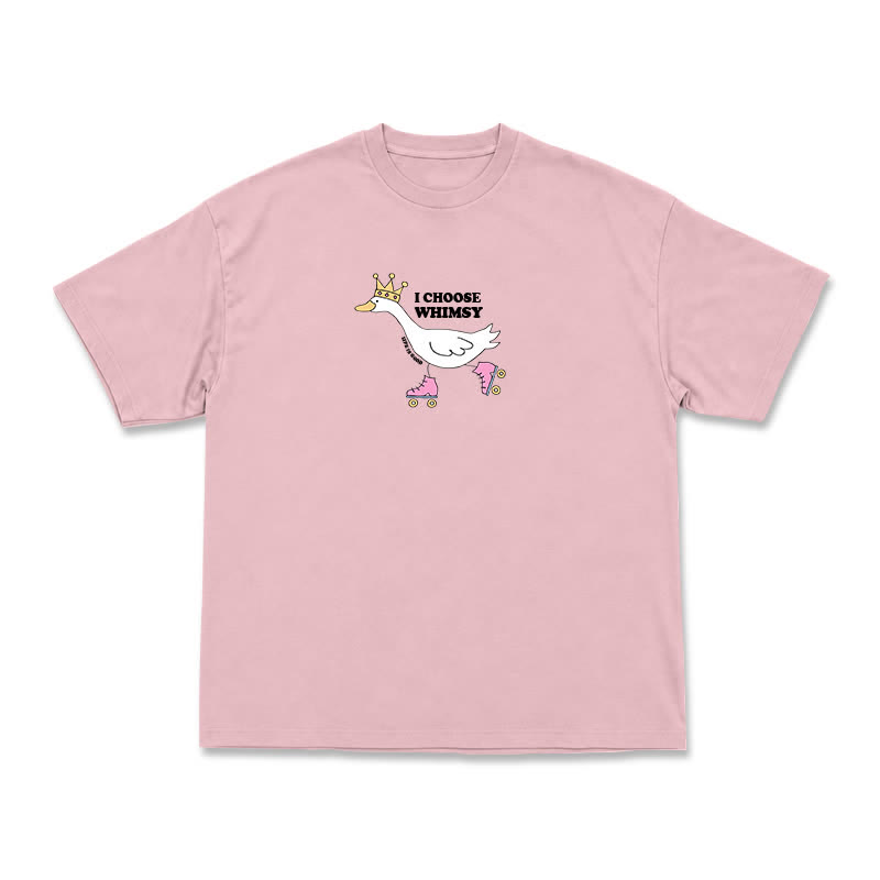 Casual Whimsy Crown Duck Graphic Relaxed Crewneck T-Shirt - Pink - US16-18(2XL) - image 7