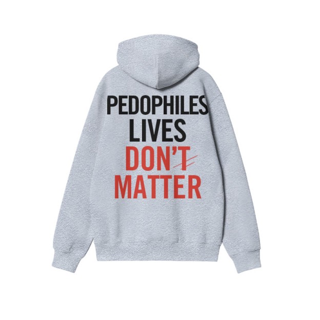 Pedophiles Lives Don't Matter Print Hoodie - Grey - US16-18(2XL) - image 3