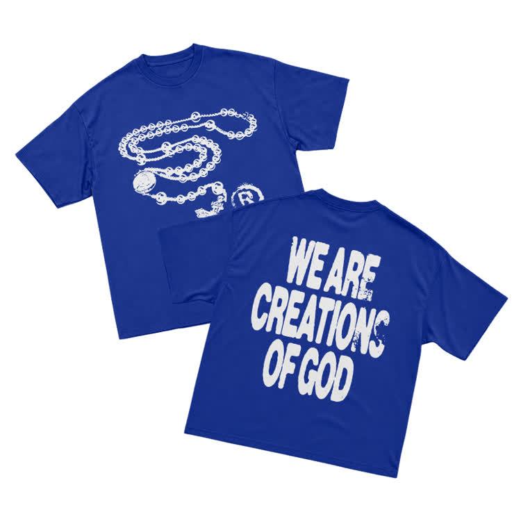 Street Faith WE ARE CREATIONS OF GOD Graphic T Shirt - Blue - US16-18(2XL) - image 11