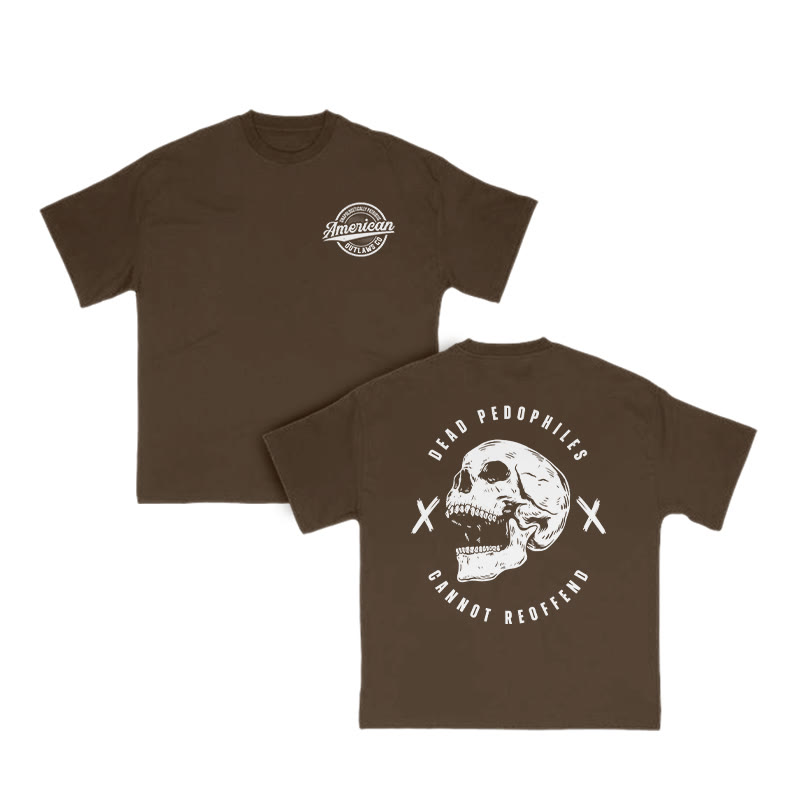 Dead Pedophiles Cannot Re-offend Streetwear Print T-shirt - Coffee - US16-18(2XL) - image 7