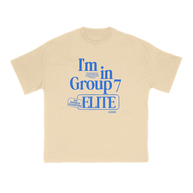 Unisex  I'm In Group 7 Elite Print T-shirt - Apricot - US16-18(2XL) - image 5