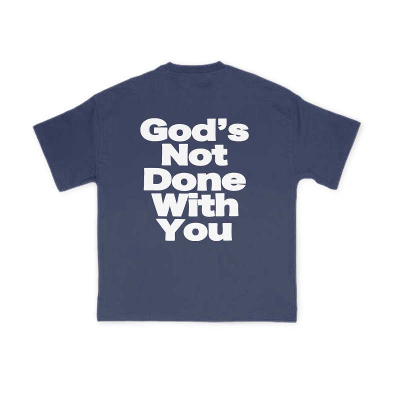 God's Not Done With You Print T-shirt - Navy Blue - US16-18(2XL) - image 13