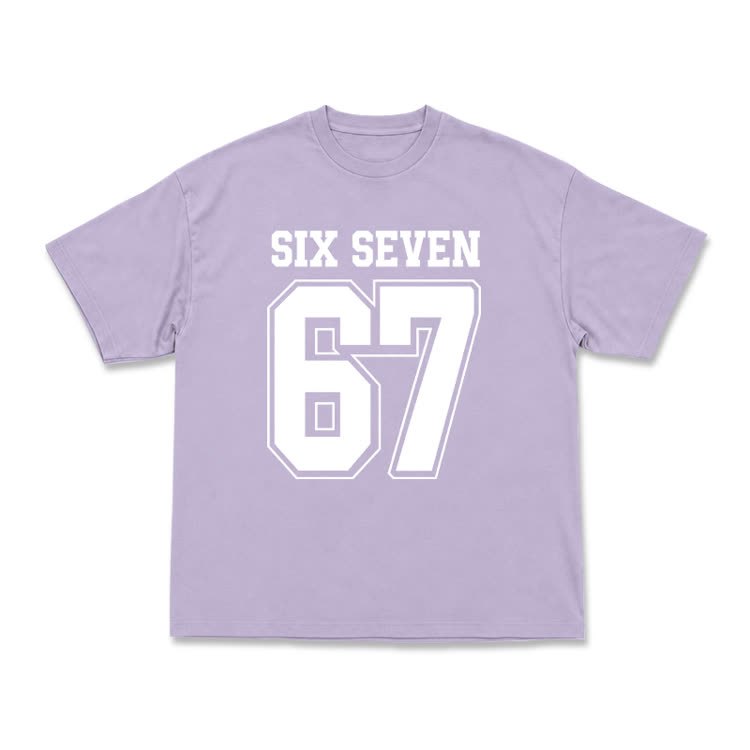 Casual SIX SEVEN 67 Graphic Short Sleeve T-Shirt - Purple - US16-18(2XL) - image 5