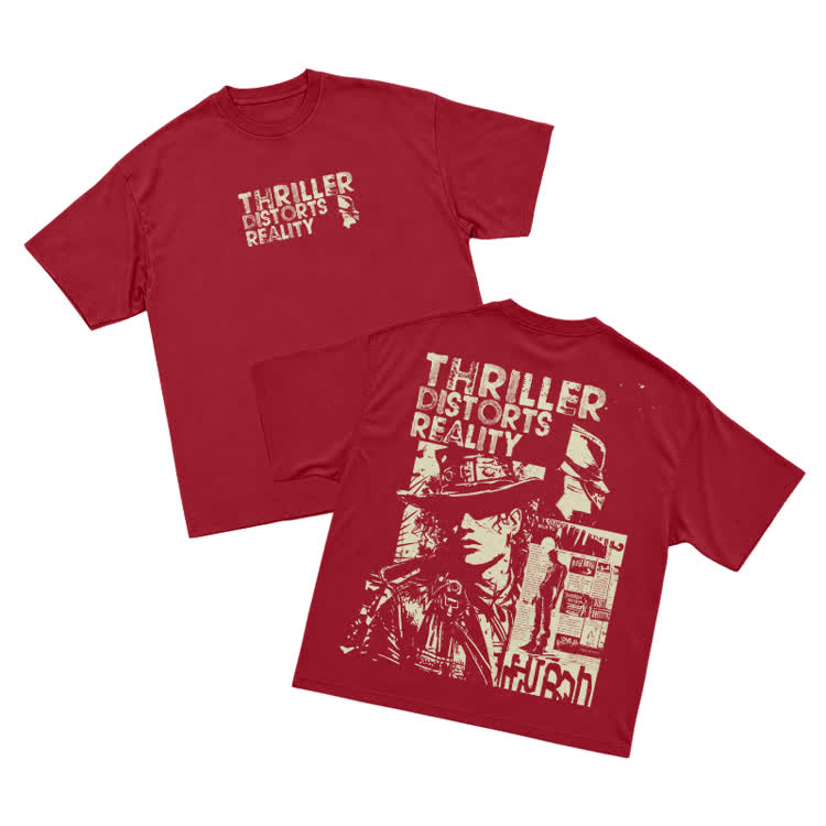 Vintage Streetwear Distressed Poster Graphic T-Shirt - Red - US16-18(2XL) - image 12
