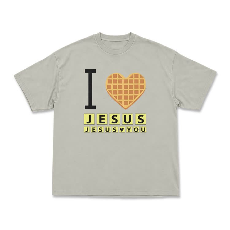 I Heart Jesus Graphic Casual Crew Neck T Shirt - Warm Grey - US16-18(2XL) - image 11