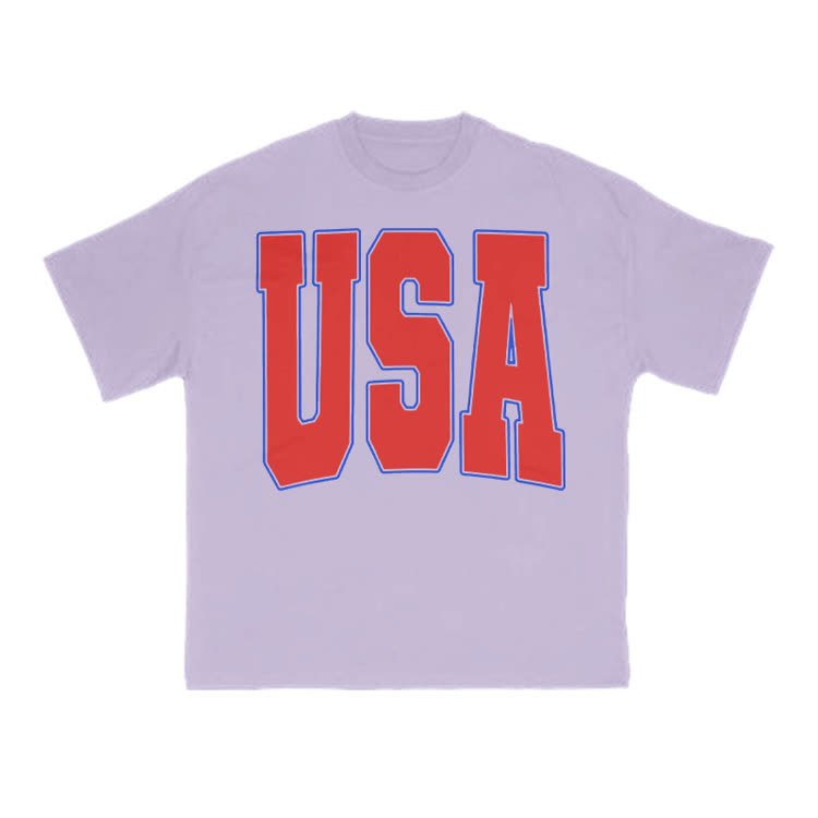 USA Print T-shirt - Purple - US16-18(2XL) - image 10