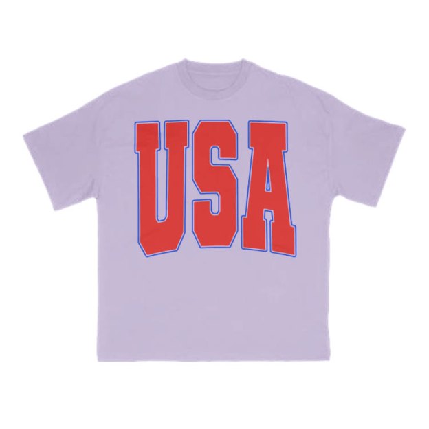 USA Print T-shirt - Purple - US16-18(2XL) - image 10