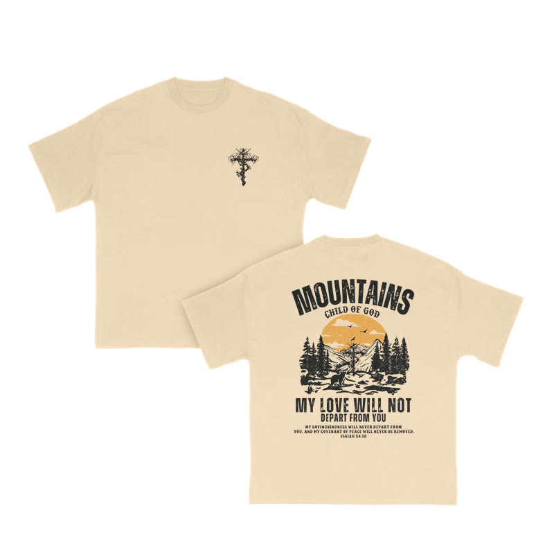 Unisex 100% Cotton MOUNTAINS Western Style Print T-shirt