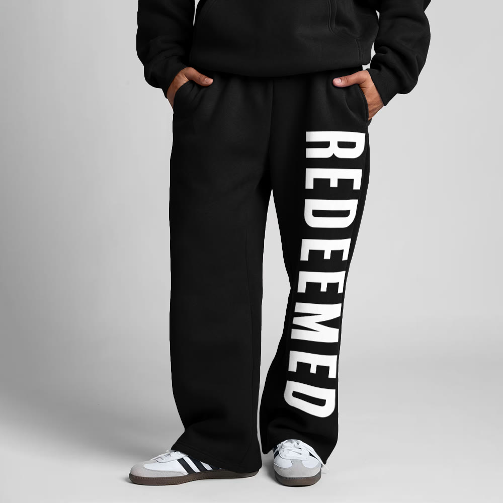 Redeemed Print Straight-leg Sweatpants - Black - 5XL - image 5