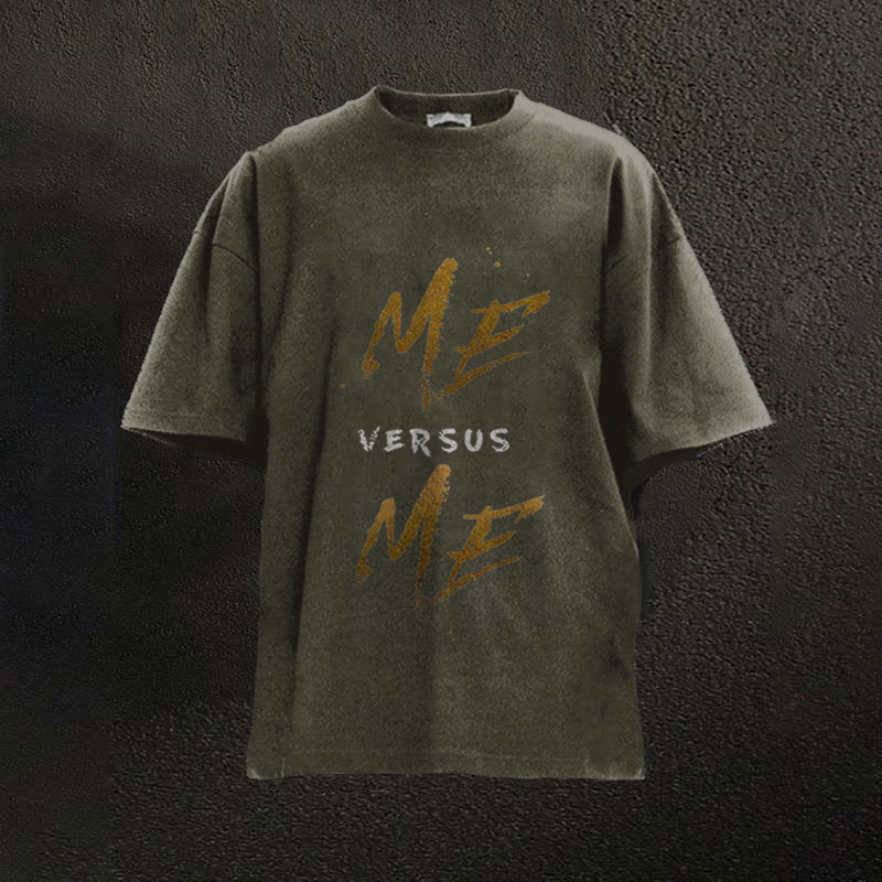 100% Cotton Me Versus Me Printed Washed Gym T-shirt - Dark Green - 2XL - image 4